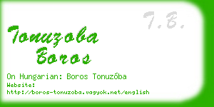 tonuzoba boros business card